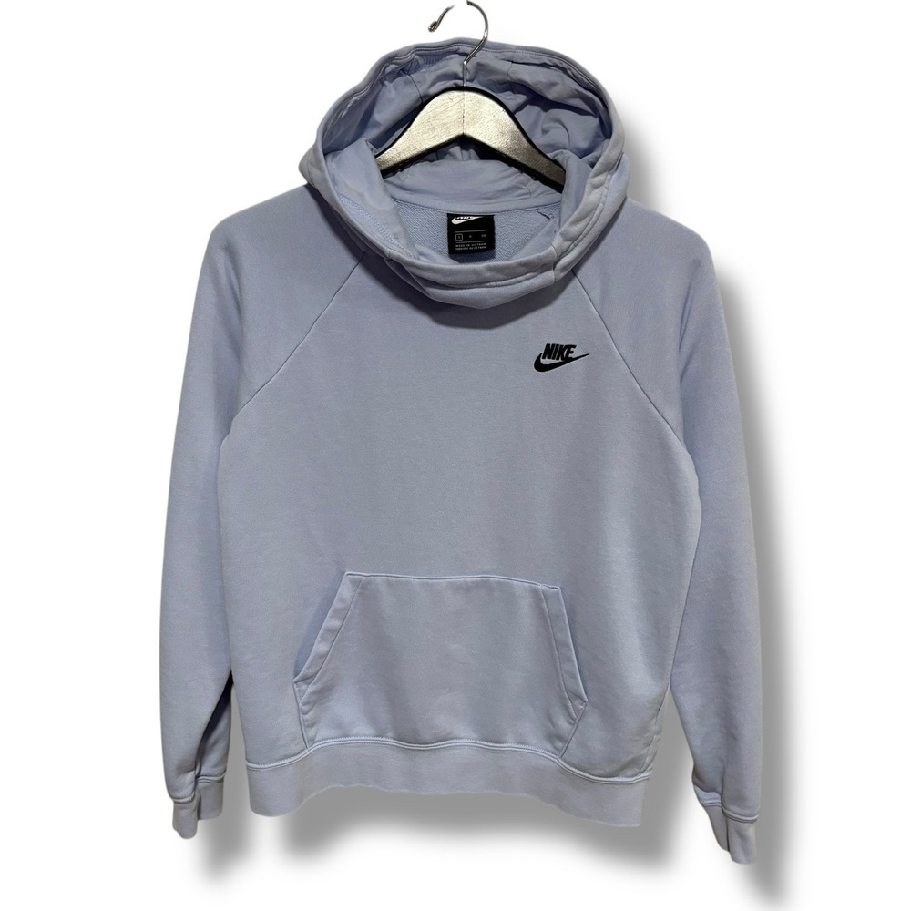 Nike Women's Cowl Neck Embroidered Logo Hoodie Blue Size Small 20 x 24